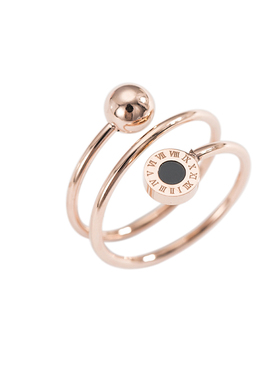 钛钢弹簧罗马戒指女式不褪色现货