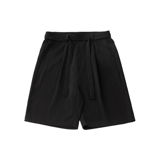 男士黑色休闲短裤男夏外穿高级感2026新款宽松五分裤美式裤子男款