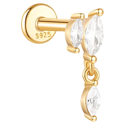 螺丝拧耳钉养耳洞纯银睡觉耳钉