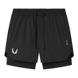 ASRV夏季美式多口袋运动五分裤男假两件跑步训练田径三分裤短裤