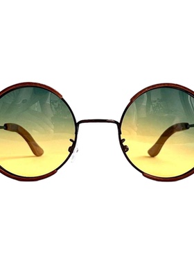 俄罗斯代购复古圆形桃花心木太阳