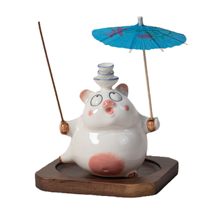 创意礼品小众高级感顶住猪香插香座禅意摆件家用室内香薰炉装饰品