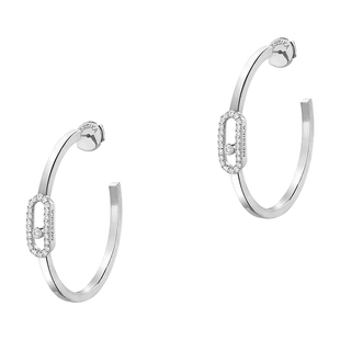 【新年礼物】MESSIKA/梅西卡Move Uno 18K白金圆圈耳环小号款