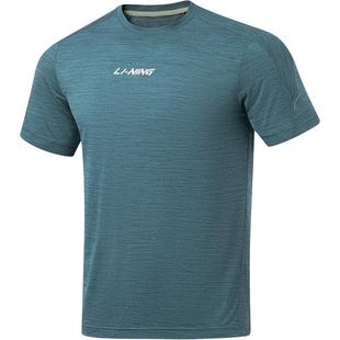 李宁速干衣男士夏季跑步上衣健身短袖跑步训练轻薄透气运动T恤男