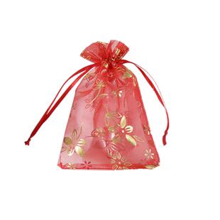 烫金玫瑰花纱袋束口袋礼品包装袋装喜糖果喜蛋袋子多种饰品首饰袋