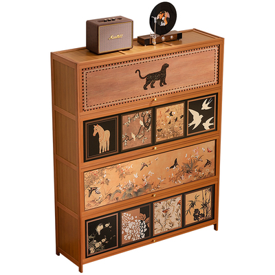 鞋架子多层家用门口入户带门