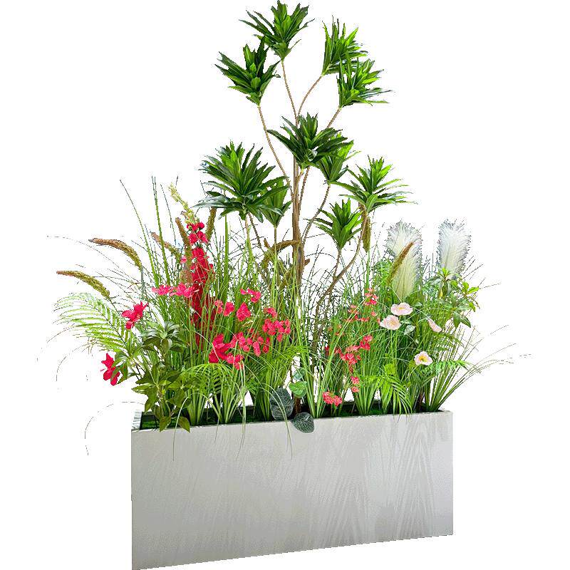 喜语仿真天堂鸟铁艺花箱绿植隔断