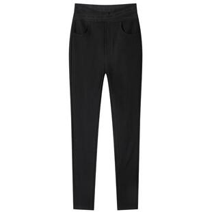 黑色时尚修身铅笔裤女MOFAN摩凡冬装新款百搭高腰休闲长裤显瘦