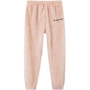 儿童大人加厚珊瑚绒暖暖裤秋冬男童女童法兰绒睡裤宝宝保暖家居裤