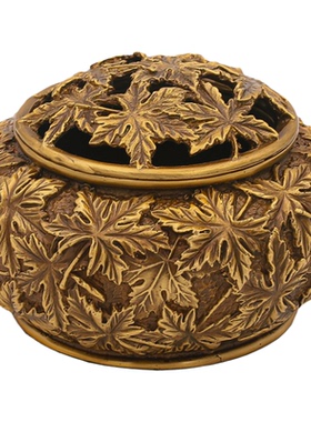 【本尼家】GY162黄铜枫叶香炉茶室茶道书房玄关桌面香炉摆件