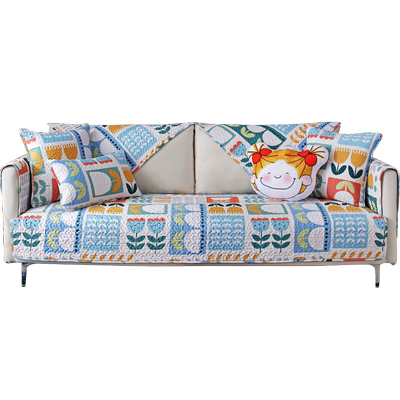 高档北欧纯棉四季通用手工坐垫套罩