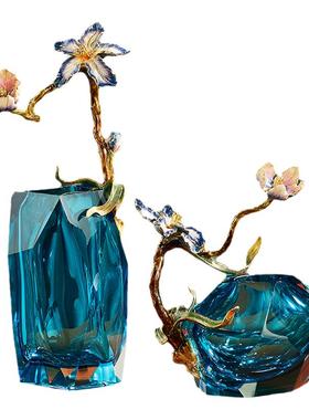 黎采琉璃现代简约珐琅彩花瓶