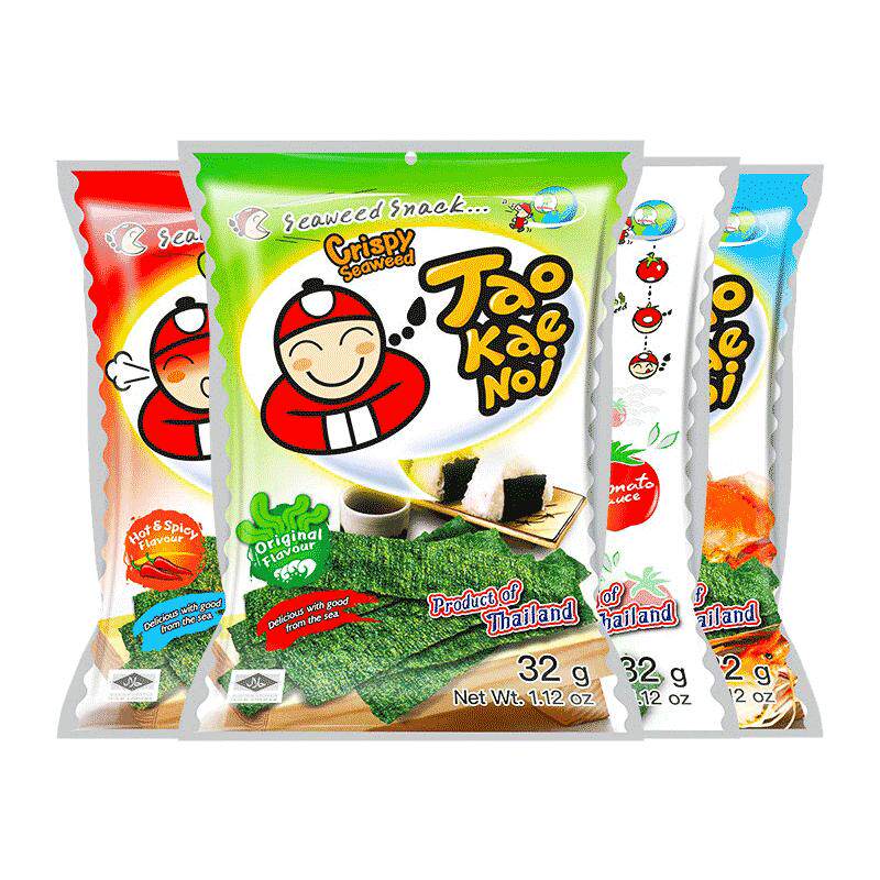 TaoKaeNoi老板仔泰国进口海苔片原味即食儿童脆紫菜休闲零食小吃