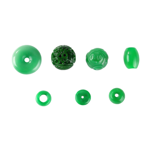 仿翡翠干青散珠绿玉髓手串隔珠配饰碧玉单珠手链配珠diy串珠配件