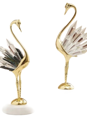 仙鹤乔迁电视柜玄关水晶轻奢