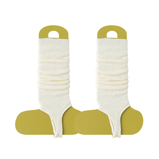 双针踩脚堆堆袜套女春秋季薄款腿套女士白色护腿长筒袜夏天小腿袜