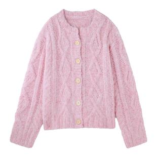 陈赫同款BJHG不计后果毛衣开衫女冬季2025新款复古重磅针织衫外套