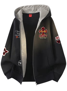 查尔斯桃心十字徽章连帽卫衣男女