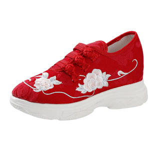 古风运动鞋国风加绒保暖日常汉服鞋子配旗袍鞋布鞋软底女鞋绣花鞋