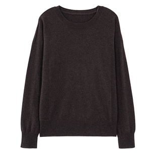 东黎山羊绒无缝全成型圆领套头衫女士秋冬圆领纯色打底衫热销4842