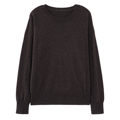 东黎全成型圆领套头羊绒衫