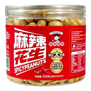 花生姑娘 麻辣花生五香烤花生罐装 熟花生大米下酒菜休闲零食去皮