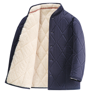 中老年棉衣男新款爸爸冬装保暖外套加绒加厚中年男士冬季夹克爷爷