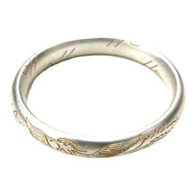 燕归凤禾24k描金足银凤凰手镯