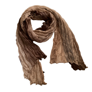 民族风围巾废土风亚麻褶皱渐变头巾沙漠丝巾凹造型辣妹围脖披肩潮