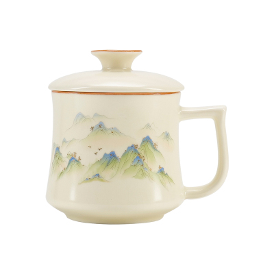 高档汝窑泡茶杯办公室马克杯