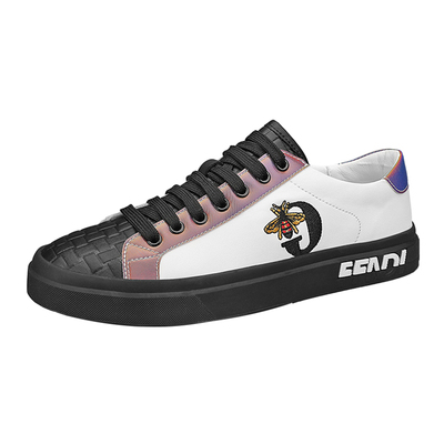 潮流板鞋男软皮透气蜜蜂小白鞋