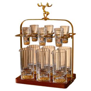 白酒杯高级感一套轻奢高档烧酒杯家用白酒分酒器设计感小众子弹杯