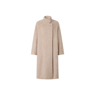 MISS BUCCI 秋冬季优雅多穿领拉毛羊绒立领中长款大衣毛呢外套女