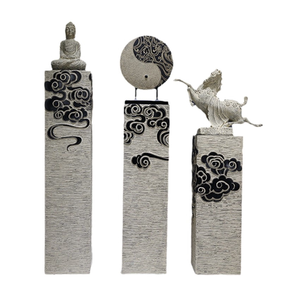 店铺陈列客厅玄关落地祥云展示柱