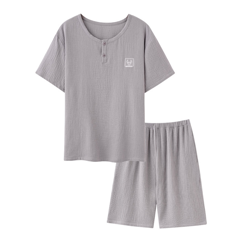 高档男士睡衣夏季100%纯棉加睡衣/家居服套装