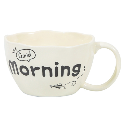 大容量口径早餐杯陶瓷高颜值牛奶燕麦杯可微波炉釉下彩宽口情侣