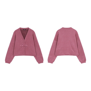 妖精的口袋国风粉色细闪裤子两件套装女2025年春秋新款新中式休闲