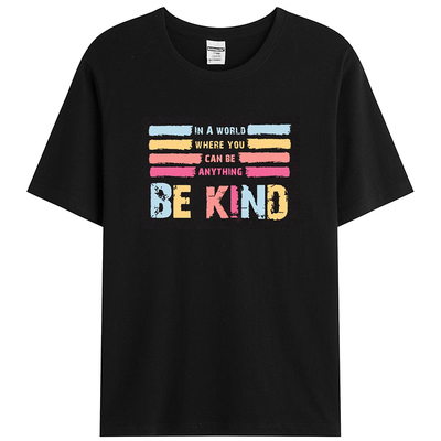 纯棉短袖t恤女2025新款Women cotton tshirt善待他人 16色码多5XL