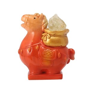 国潮唐三彩文物能量水晶盲盒摆件马年吉祥物工位治愈系解压小摆设