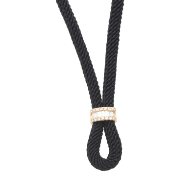 18K金高货绳翡翠吊坠挂绳镶钻石