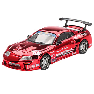 驰誉模型 MINIGT 1:64 #1132 丰田Supra (A80) 镀铬红 合金车模