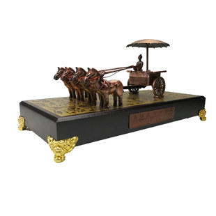 西安秦始皇陵铜车马兵马俑摆件金属铜马车商务礼品出国礼品送老外