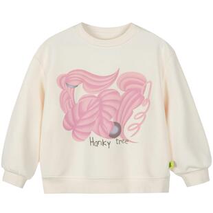 珙桐印花棉软磨毛|woobaby儿童长袖卫衣男女童24秋冬百搭上衣童装