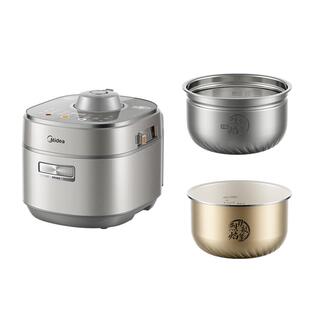 美的IH电压力锅家用五升祛脂增香0氟双胆316L不锈钢多功能高压锅