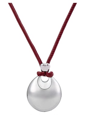 银色钱袋子红绳项链女