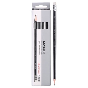 晨光HB铅笔三角木杆铅笔儿童无毒铅笔幼儿园小学生彩色铅笔耐用不断芯铅笔个性铅笔黑黄铅笔银色铅笔自带橡皮