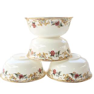 莹辰达骨瓷6英寸吃面碗中式大碗汤碗家用陶瓷碗套装米饭碗4只装