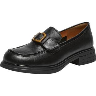 百思图2026春季新款商场同款乐福鞋简约学院风女单鞋O9629AA6