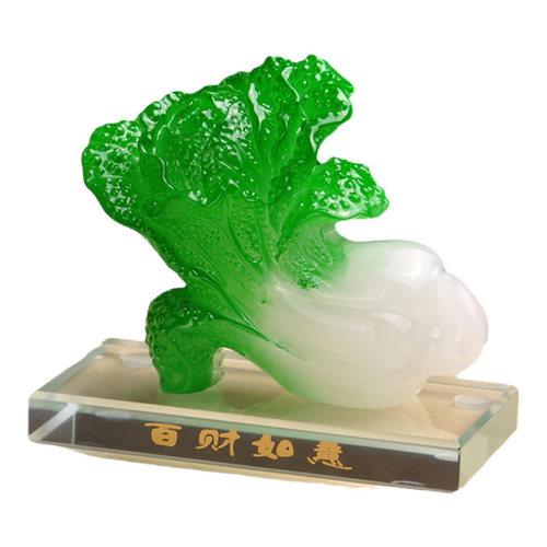 小白菜百财如意摆件白菜如意家居办公桌小饰品开业礼品乔迁工艺品
