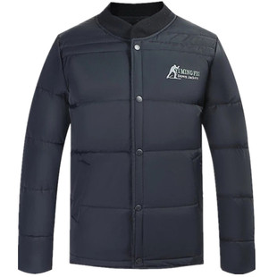 老年男保暖羽绒服内胆内穿小棉袄加厚短款白鸭绒爷爷爸爸棉服外套